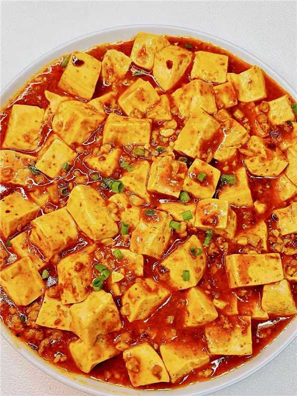 Asian-Cuisine-Noodles-&-Dumplings-Chinese-restaurant-Ma-Po-Tofu-Mahopac Ma Po Tofu - Cubes of soft tofu in a spicy, savory sauce, garnished with scallions at Asian Cuisine Noodles & Dumplings, a Chinese restaurant in Mahopac